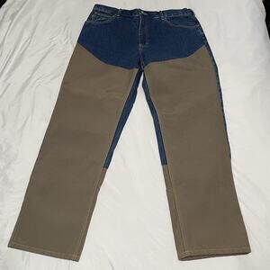 Cabelas Mens Size 38 x 32 Jeans Roughneck Upland Indigo Hunting Nylon Front